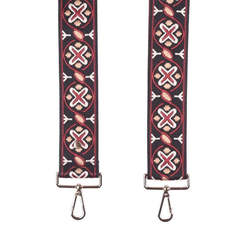Pom Pom London Strap Burgundy Regal Weave Woven Adjustable Bag Strap Gold Tone